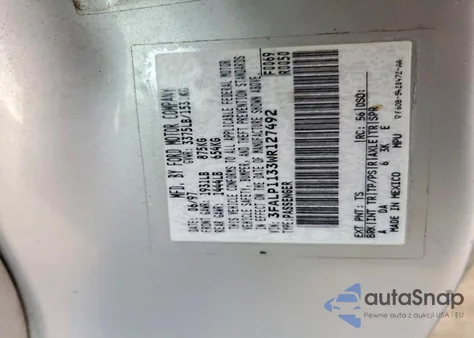 1998 Ford Escort Zx2 z USA, uszkodzony, nr VIN 3FALP1133WR127492